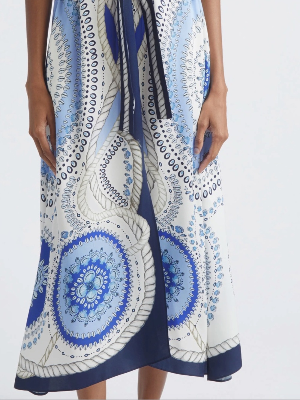 NEW/missing belt, Reiss Heidi Scarf Print Belted Midi Dress Sz 8- 85%OFF! - Picture 5 of 12